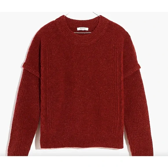 NWT Madewell Women's Plus Cable Havener Pullover Sweater Heather Auburn Size 4X